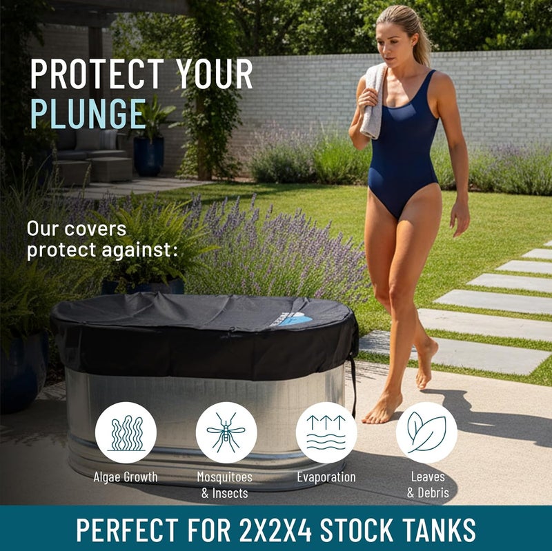 Polar Protector 2 X 2 X 4 Stock Tank Cover Ice Water Therapy Ice Bath Cold Water Cover Fits Galvanized Tank Waterproof Rip Proof Tough Keeps Tanks Clean Raised Garden Bed Cover - Image 4